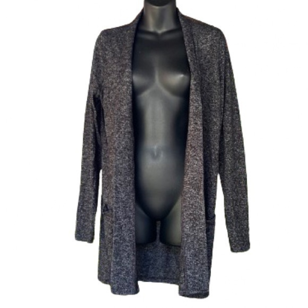 J. Crew relaxed cardigan patch pocket knit heathered black size S